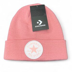 Youth Converse Coastal Pink Beanie Cap –New with Tags, All‑Star Logo Folded Cuff